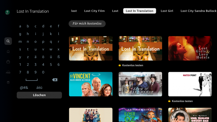 Nur in der Suche lassen sich innerhalb von Prime Video Kauf- und Leihtitel ausblenden. (Screenshot: Golem.de)